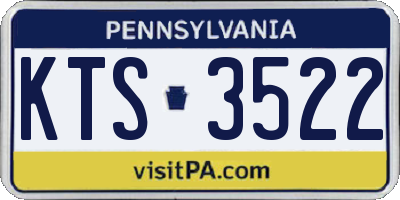 PA license plate KTS3522