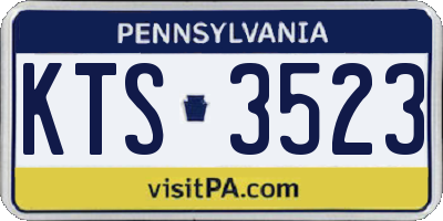 PA license plate KTS3523