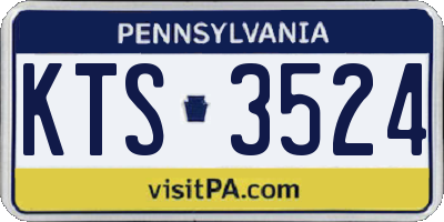 PA license plate KTS3524