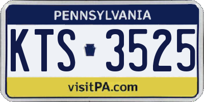 PA license plate KTS3525