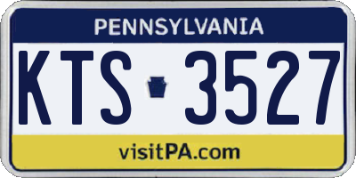 PA license plate KTS3527