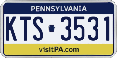 PA license plate KTS3531