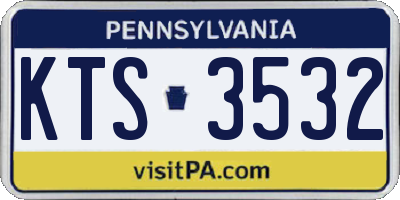 PA license plate KTS3532