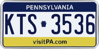 PA license plate KTS3536