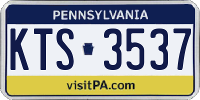 PA license plate KTS3537
