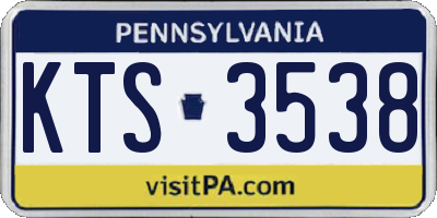 PA license plate KTS3538