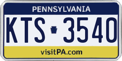 PA license plate KTS3540