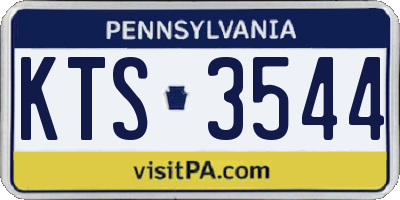 PA license plate KTS3544