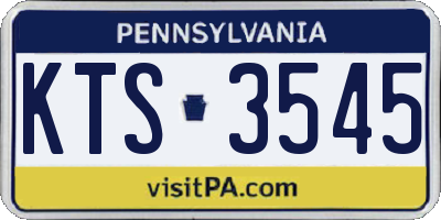 PA license plate KTS3545