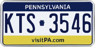 PA license plate KTS3546