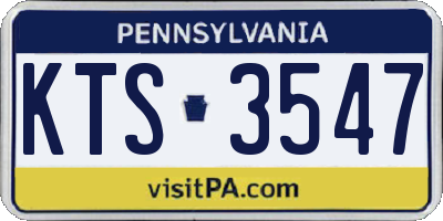 PA license plate KTS3547