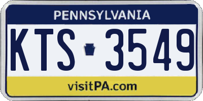 PA license plate KTS3549