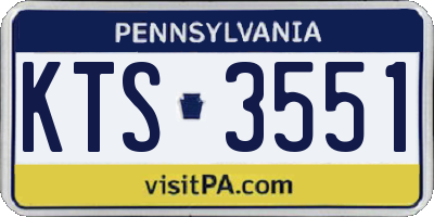 PA license plate KTS3551