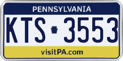 PA license plate KTS3553