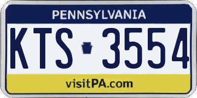 PA license plate KTS3554