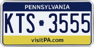 PA license plate KTS3555