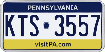 PA license plate KTS3557