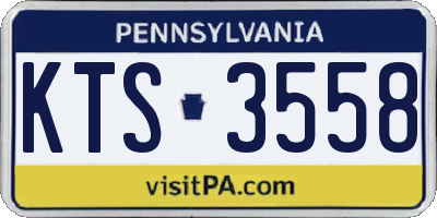PA license plate KTS3558