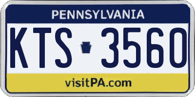 PA license plate KTS3560