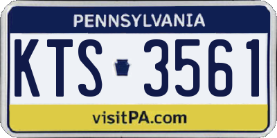PA license plate KTS3561