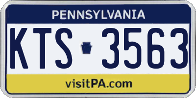 PA license plate KTS3563