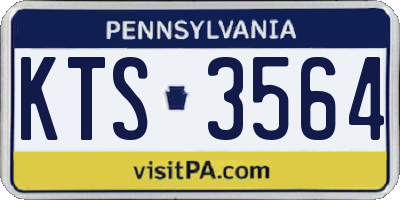PA license plate KTS3564