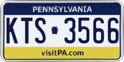 PA license plate KTS3566