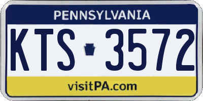 PA license plate KTS3572