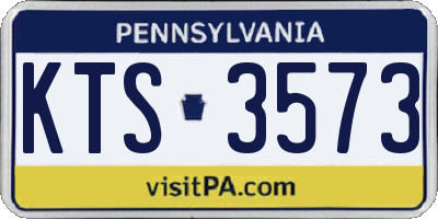 PA license plate KTS3573