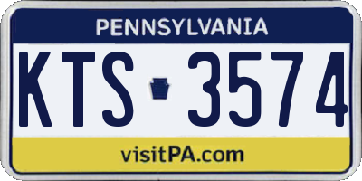 PA license plate KTS3574
