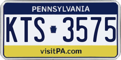 PA license plate KTS3575