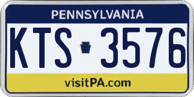 PA license plate KTS3576