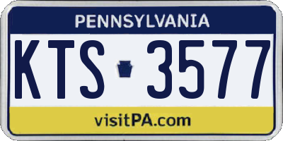 PA license plate KTS3577