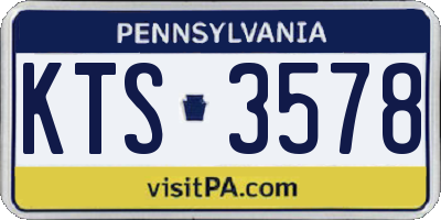 PA license plate KTS3578