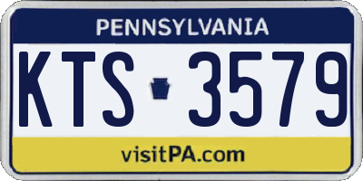 PA license plate KTS3579