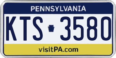 PA license plate KTS3580