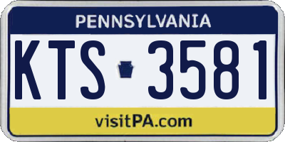 PA license plate KTS3581