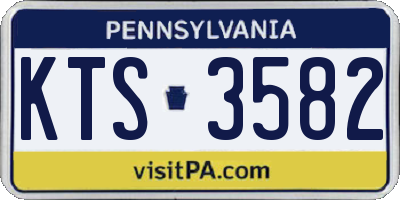 PA license plate KTS3582