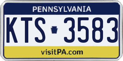 PA license plate KTS3583