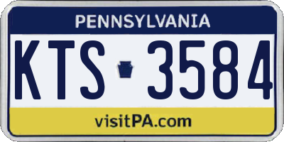 PA license plate KTS3584