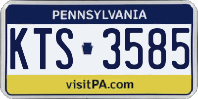 PA license plate KTS3585