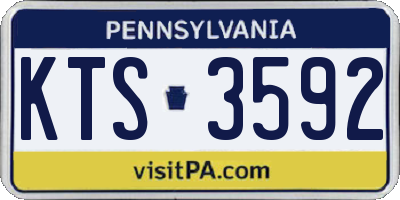 PA license plate KTS3592