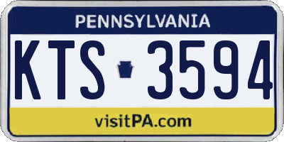 PA license plate KTS3594