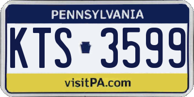 PA license plate KTS3599