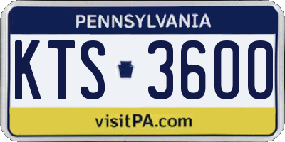 PA license plate KTS3600