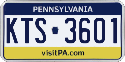 PA license plate KTS3601