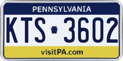 PA license plate KTS3602