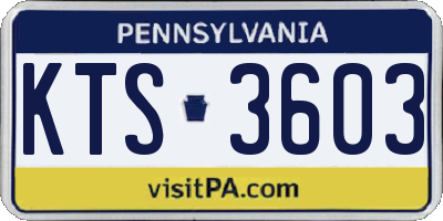 PA license plate KTS3603