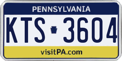 PA license plate KTS3604
