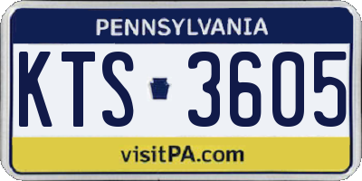 PA license plate KTS3605